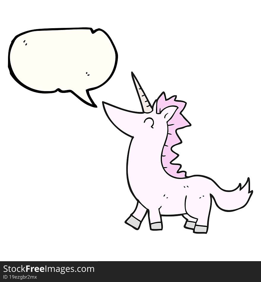 speech bubble cartoon unicorn