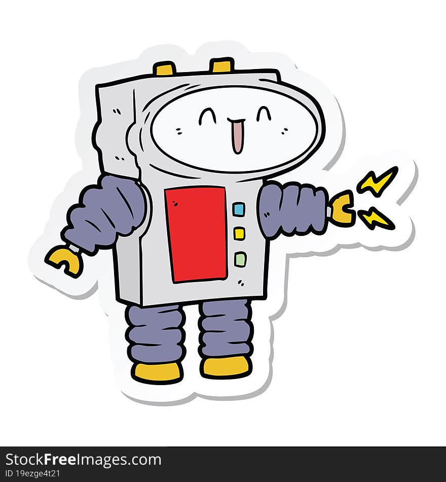 sticker of a cartoon robot