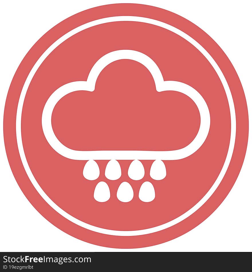 rain cloud circular icon