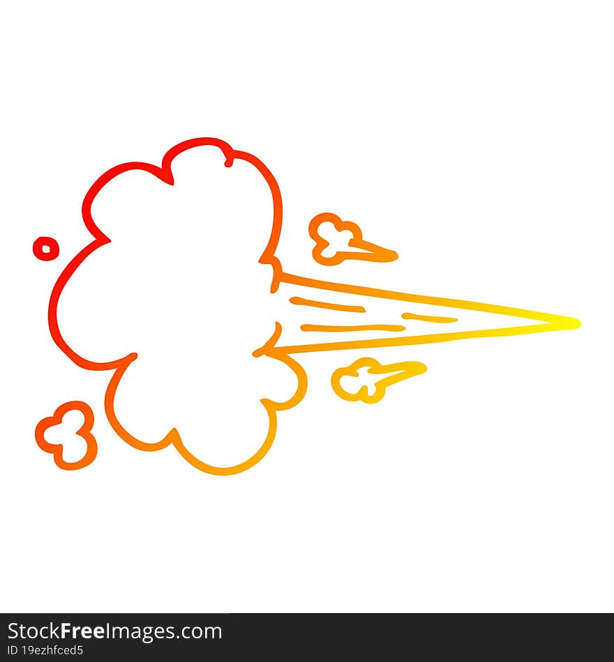 warm gradient line drawing cartoon whooshing cloud