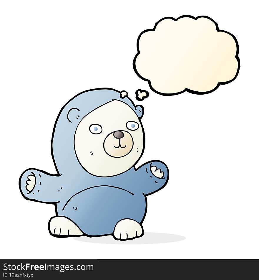 Cute Cartoon Polar Bear With Thought Bubble