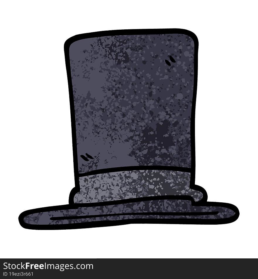 grunge textured illustration cartoon top hat