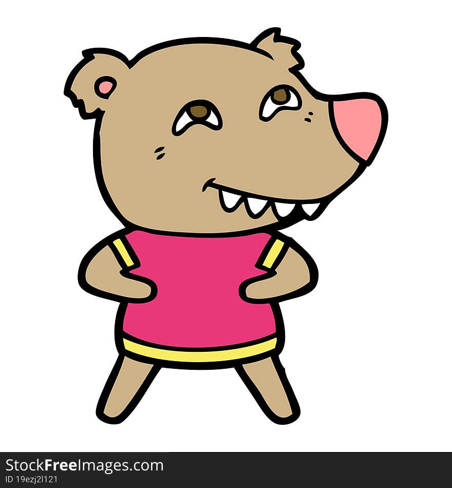 cartoon bear showing teeth. cartoon bear showing teeth