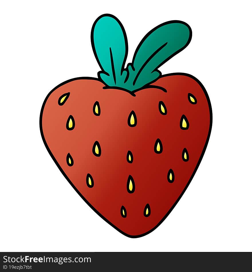 gradient cartoon doodle of a fresh strawberry