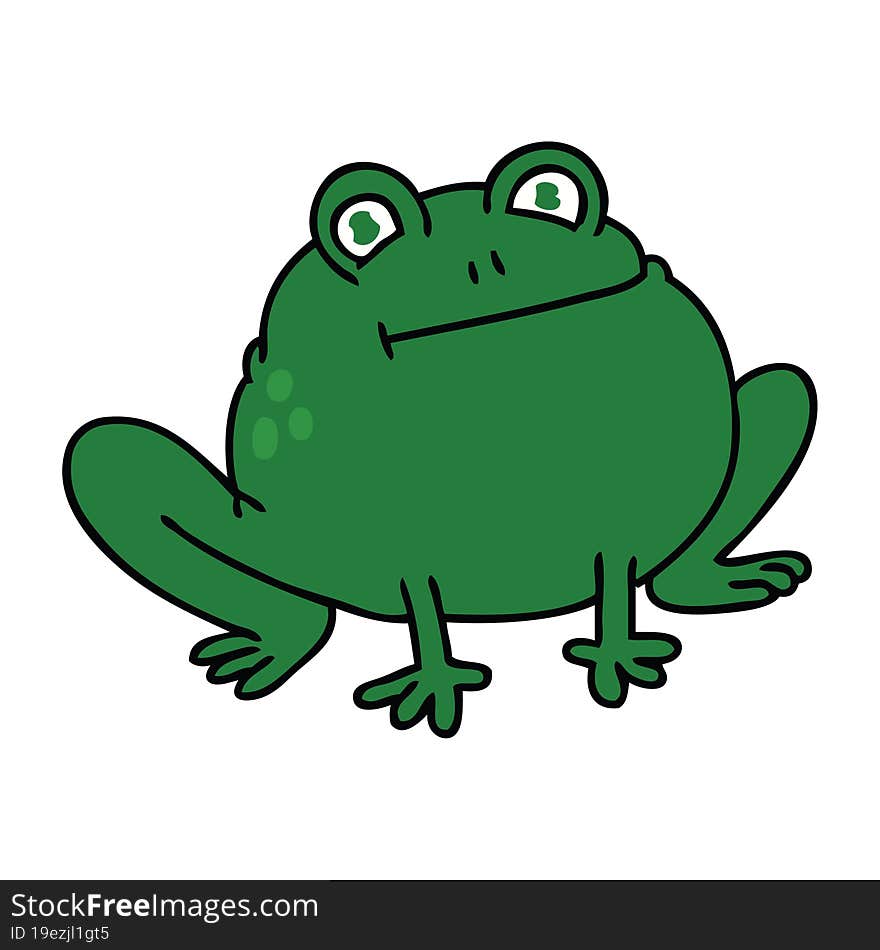 Quirky Hand Drawn Cartoon Frog