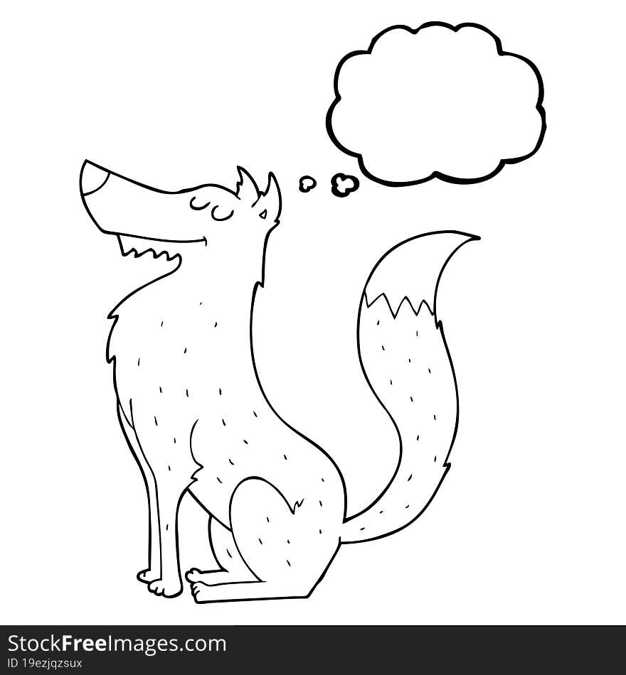 thought bubble cartoon wolf