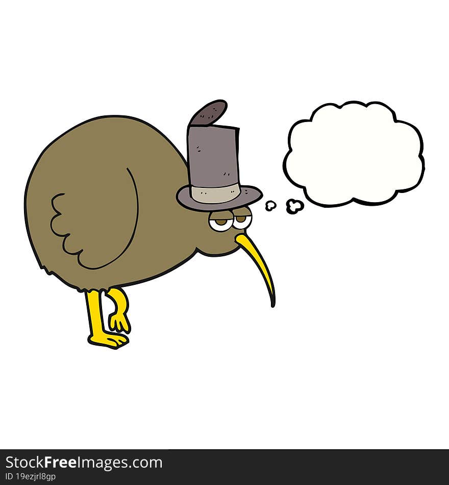 thought bubble cartoon kiwi bird