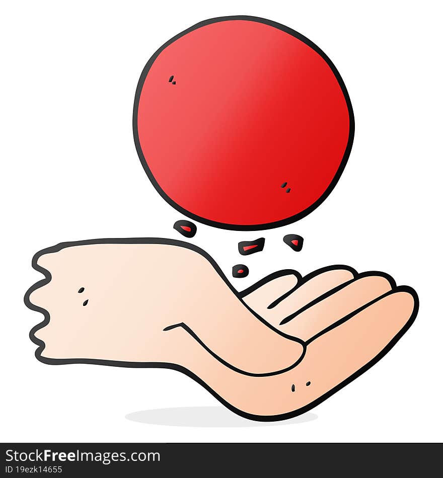 Cartoon Hand Throwing Ball