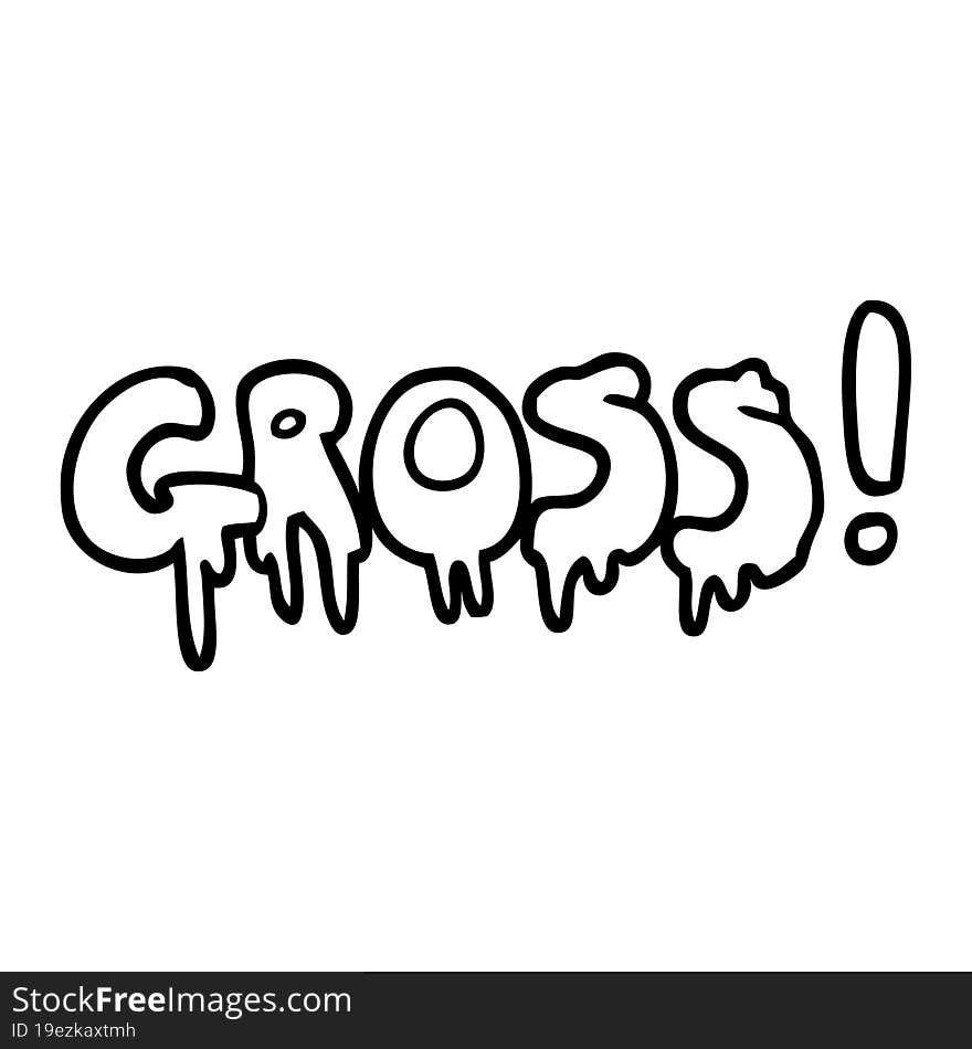 Line Drawing Cartoon Word Gross