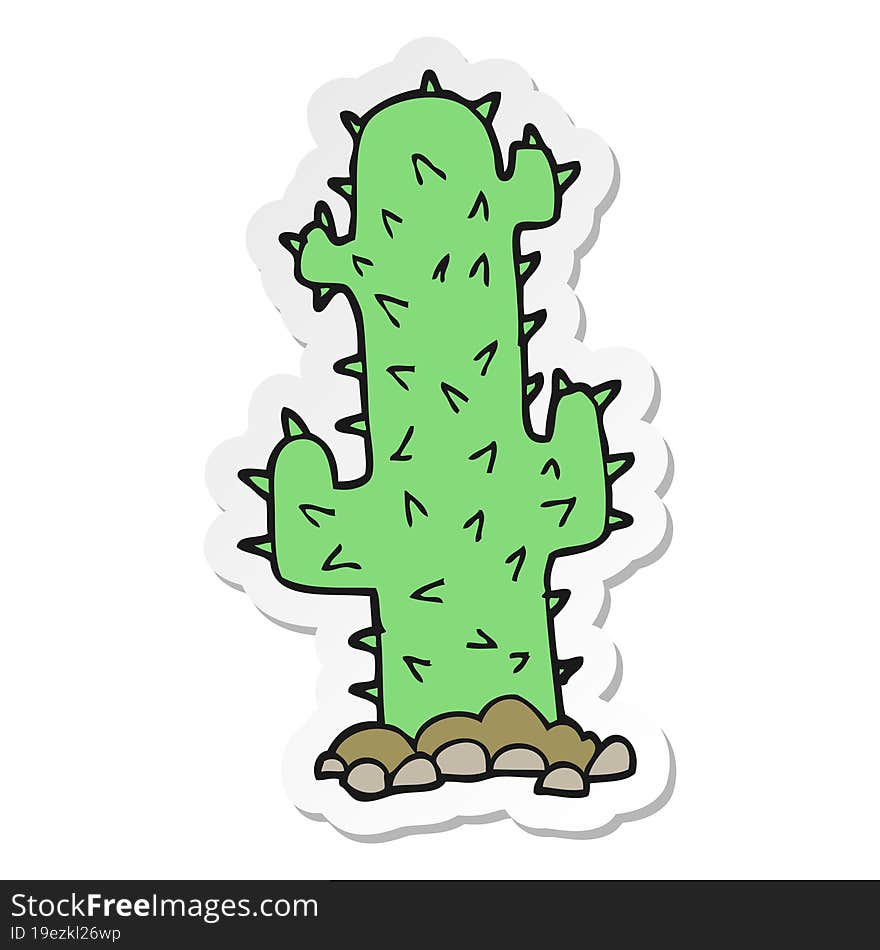 sticker of a cartoon cactus