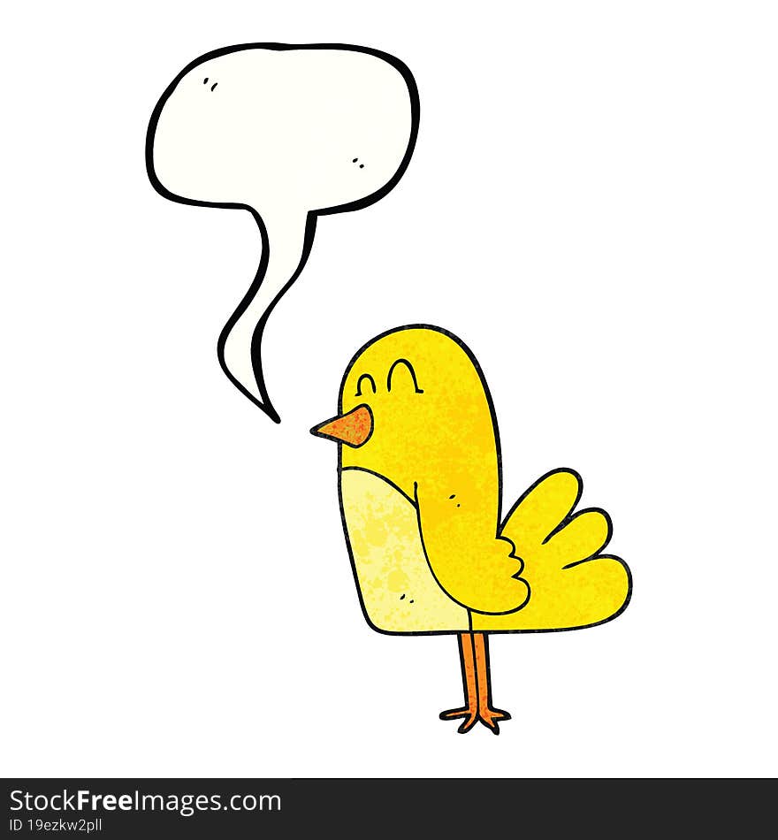 Speech Bubble Textured Cartoon Bird