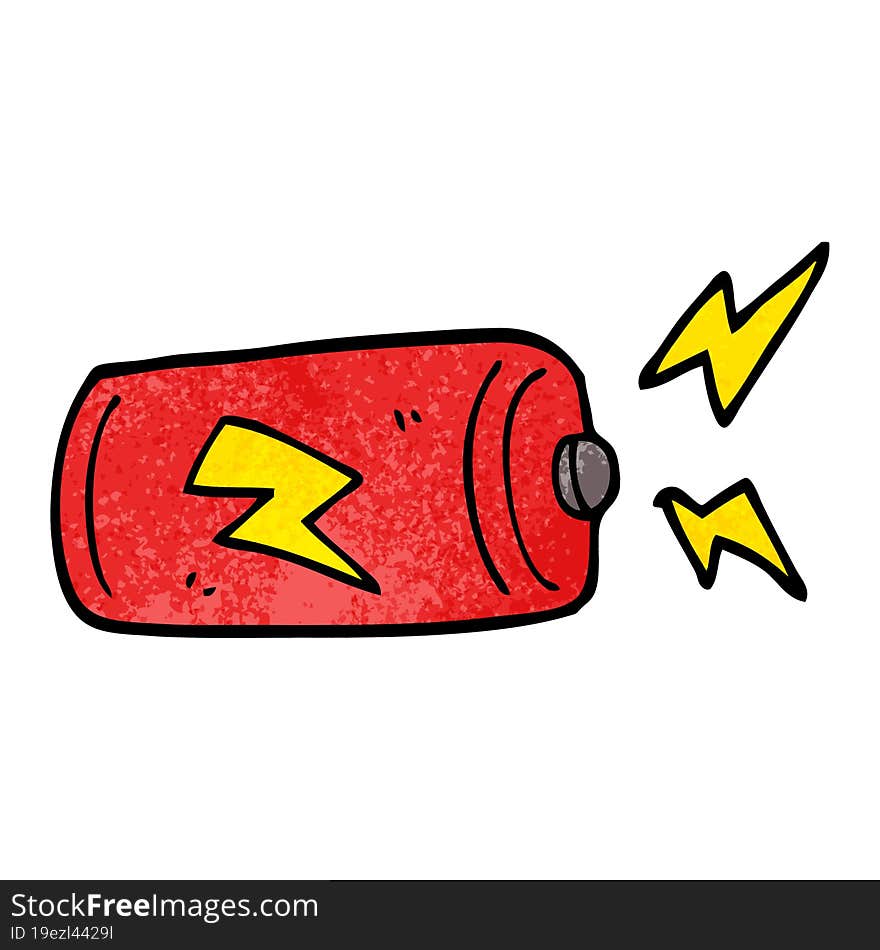 cartoon doodle battery