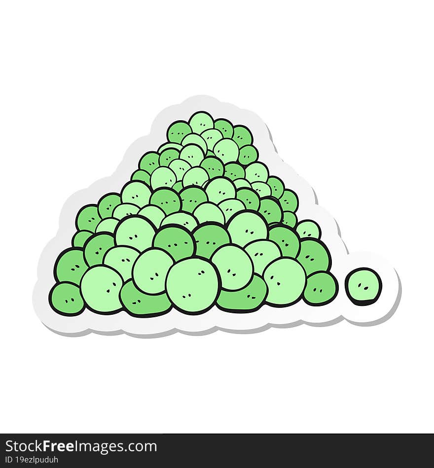 sticker of a cartoon peas in pod