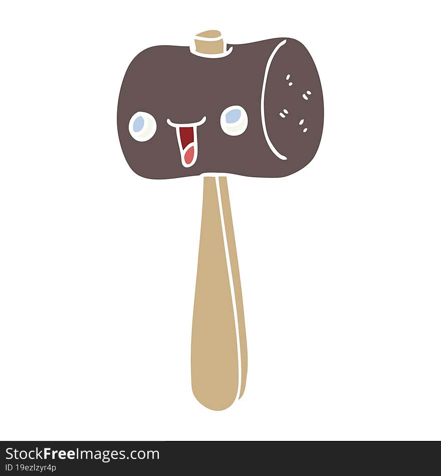 flat color style cartoon mallet