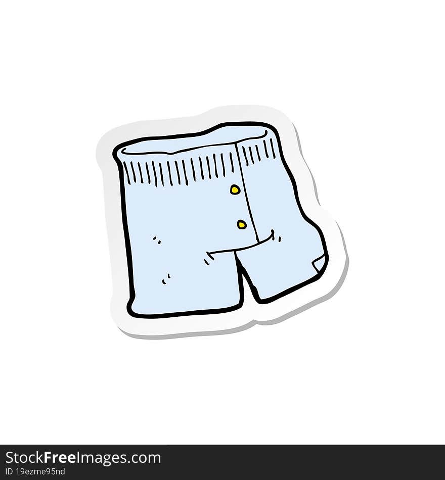 Sticker Of A Cartoon Underwear