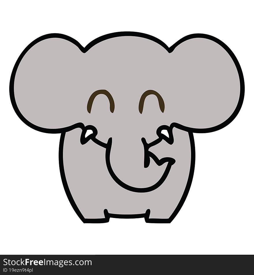 quirky hand drawn cartoon elephant