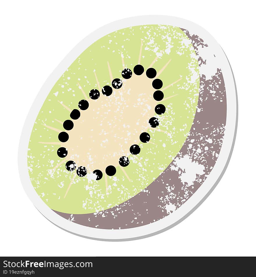 Kiwi Fruit Grunge Sticker