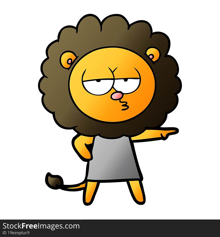 cartoon bored lion. cartoon bored lion