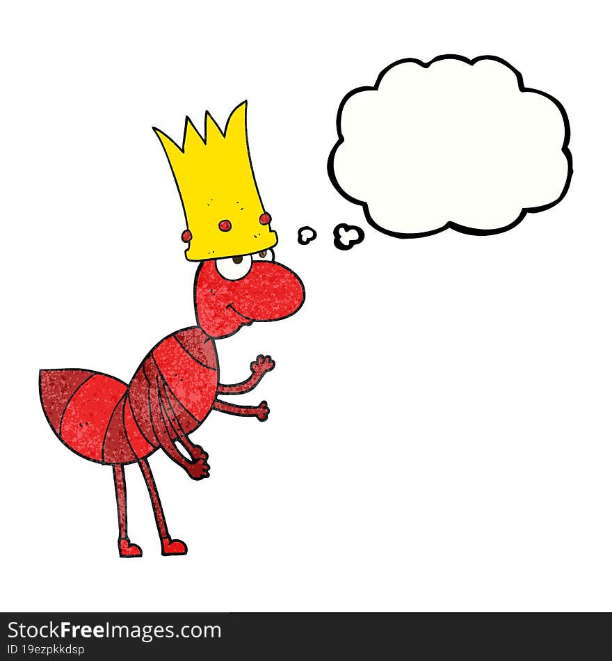 thought bubble textured cartoon ant queen