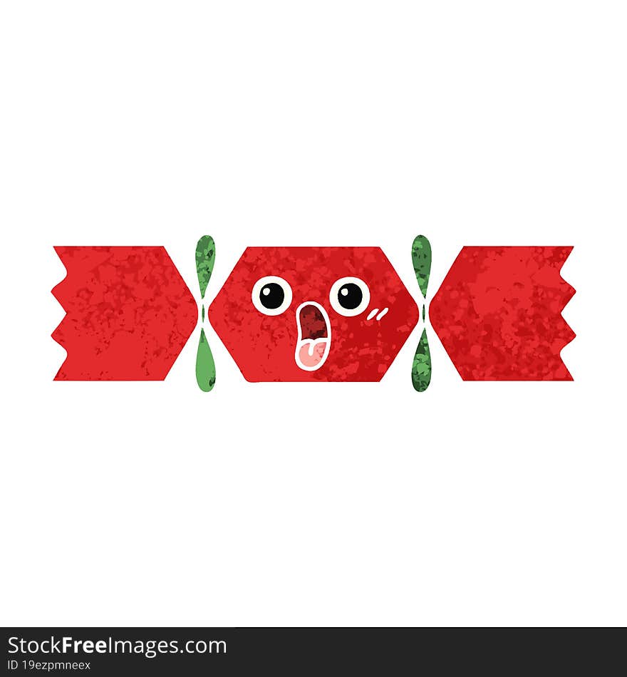 Retro Illustration Style Cartoon Christmas Cracker