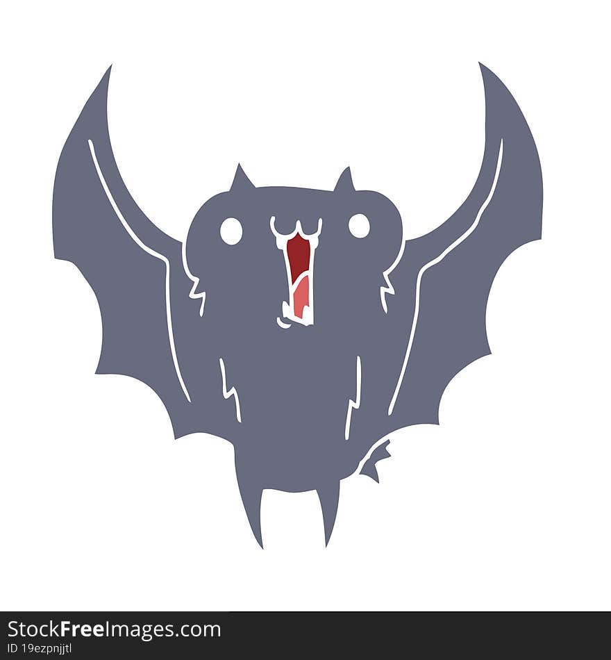 flat color style cartoon happy vampire bat