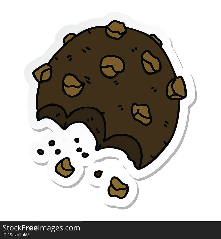 Sticker Of A Quirky Hand Drawn Cartoon Cookie