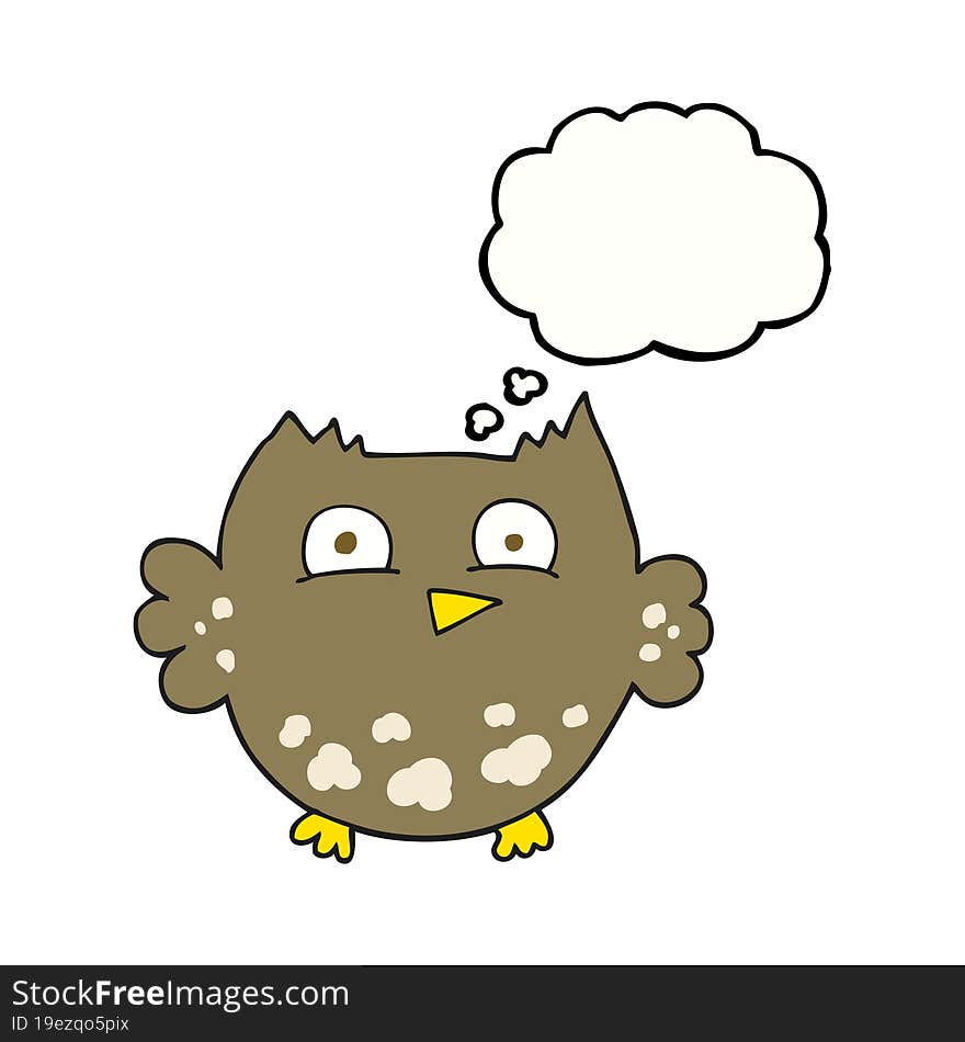 Thought Bubble Cartoon Little Owl