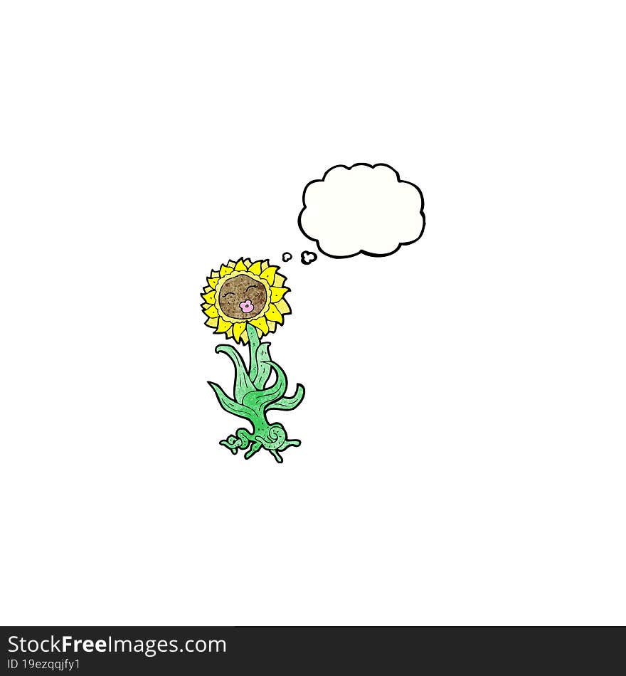 cartoon flower with face