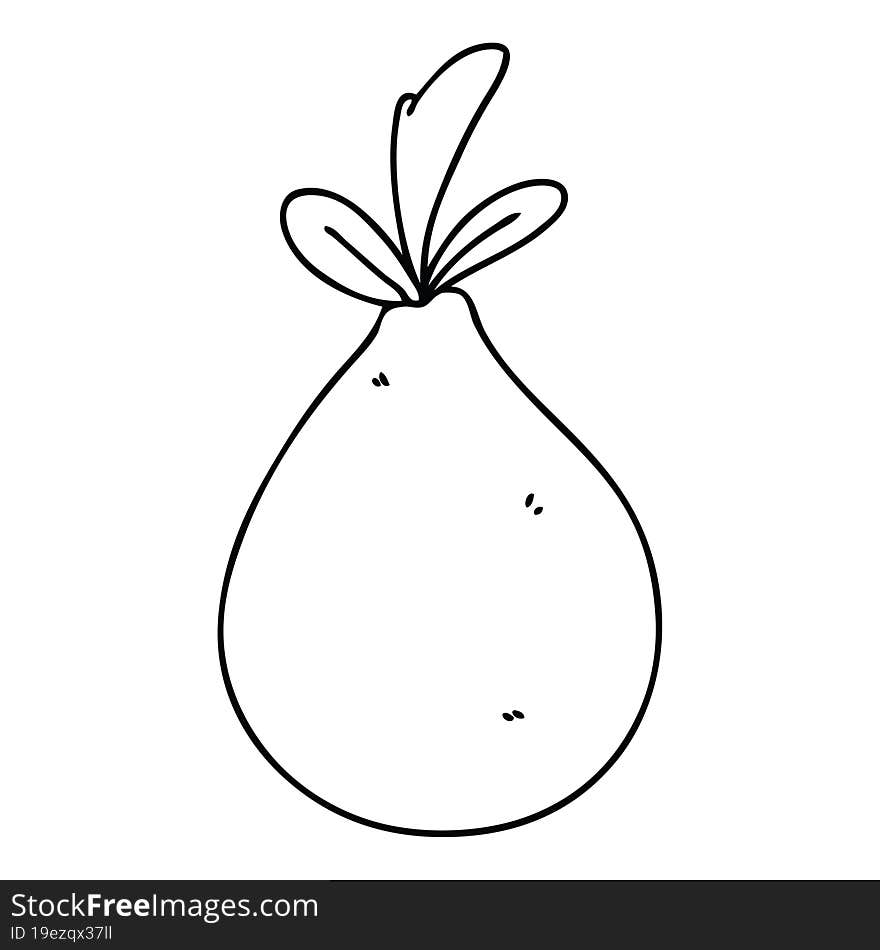 quirky line drawing cartoon pear