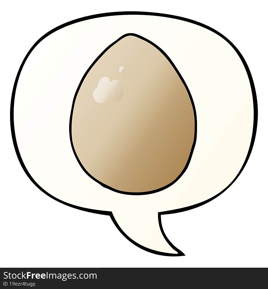 Cartoon Egg And Speech Bubble In Smooth Gradient Style