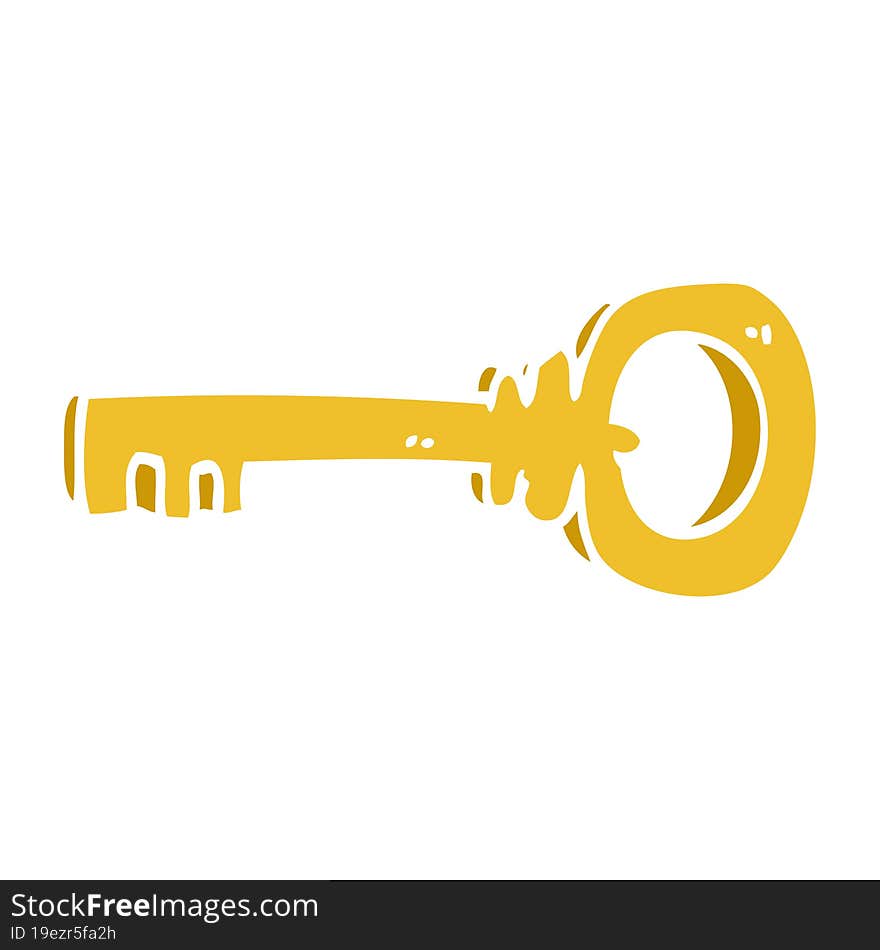 Cartoon Doodle Gold Key