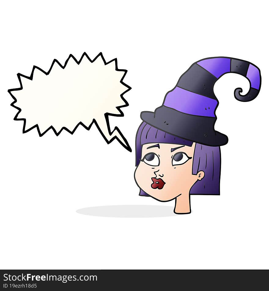 Speech Bubble Cartoon Witch