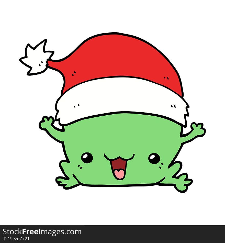 cute cartoon christmas frog