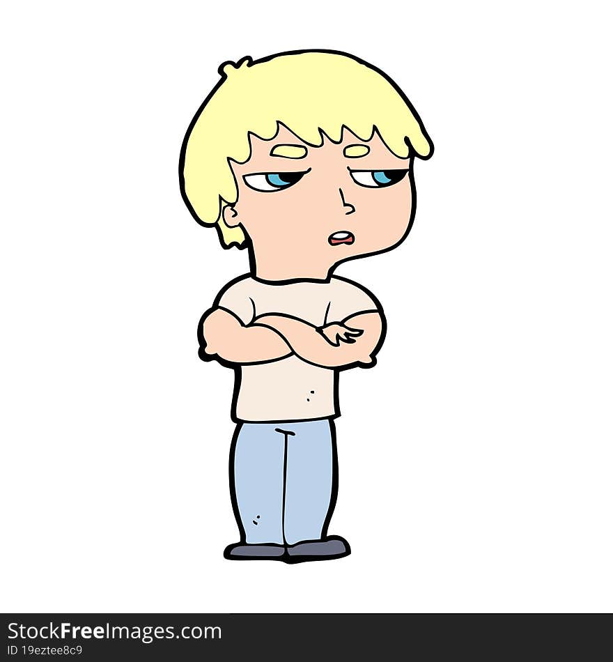 Cartoon Annoyed Boy