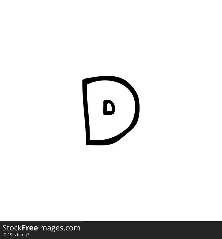 Line Drawing Cartoon Letter D