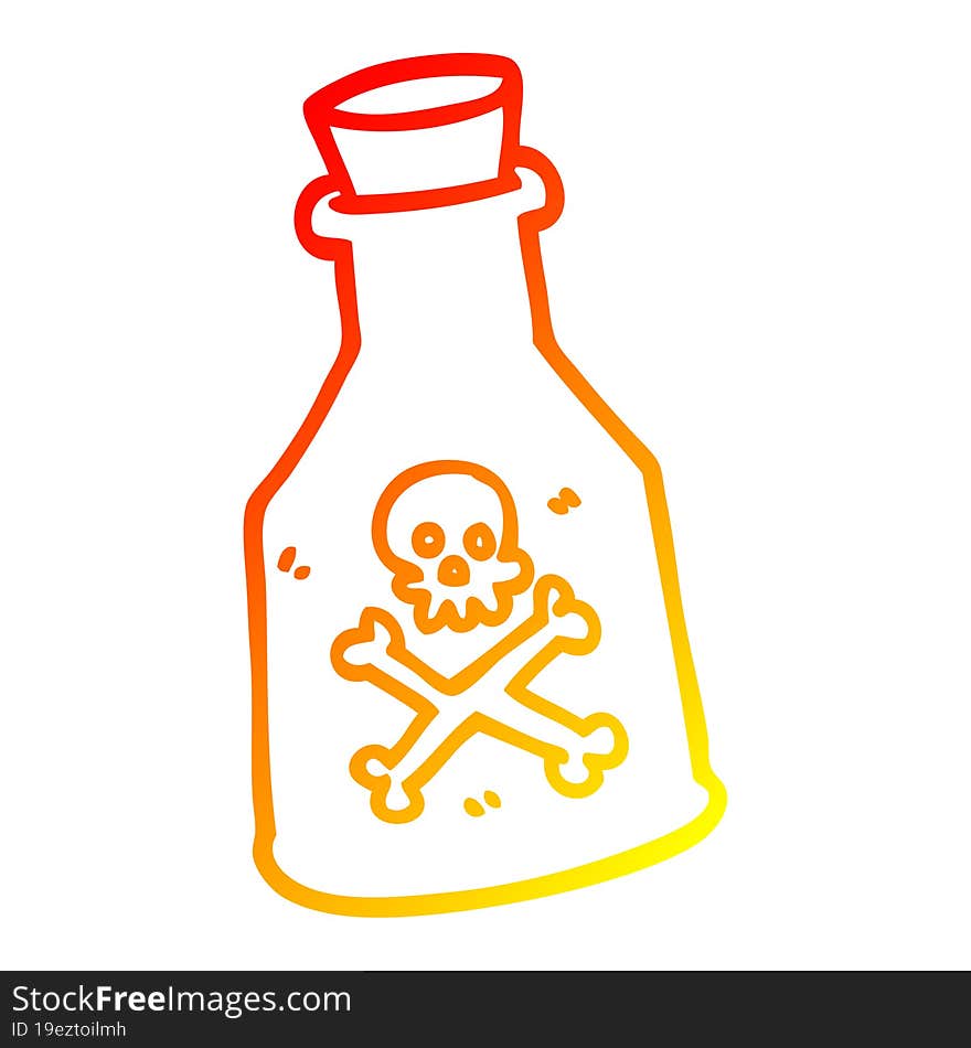 Warm Gradient Line Drawing Cartoon Poison