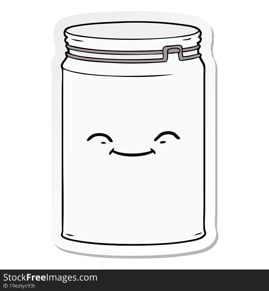 Sticker Of A Cartoon Glass Jar