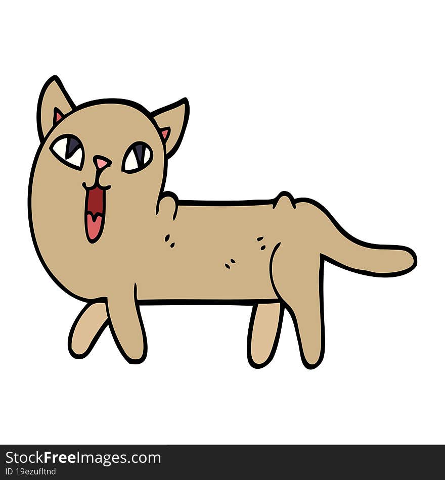 cartoon doodle funny cat