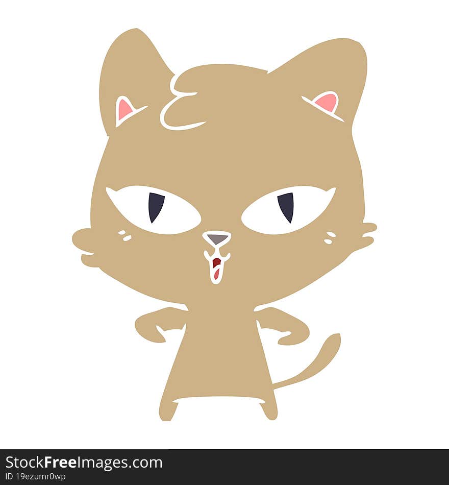 flat color style cartoon cat