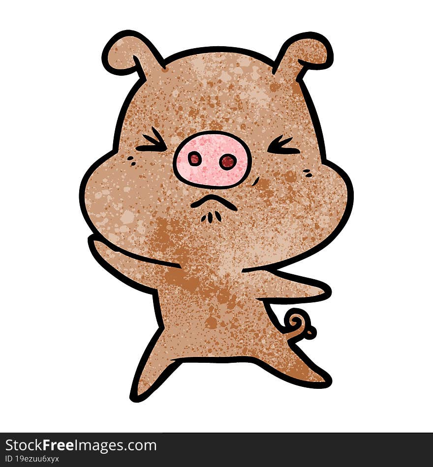 cartoon angry pig. cartoon angry pig