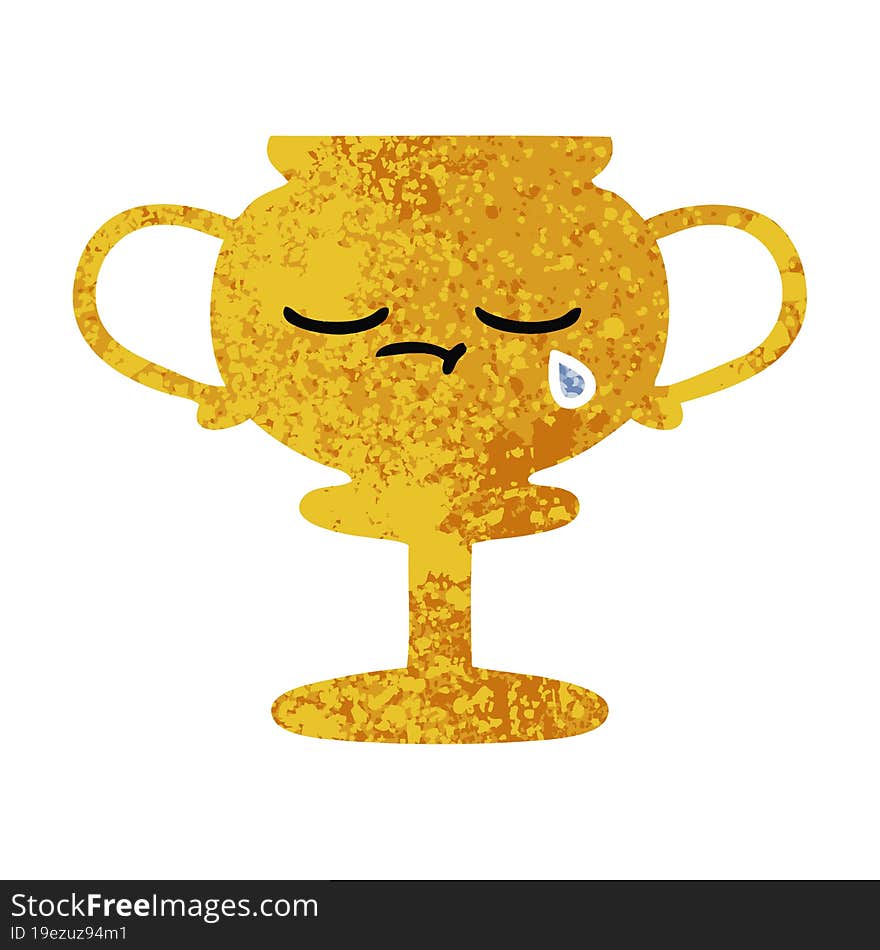 Retro Illustration Style Cartoon Trophy