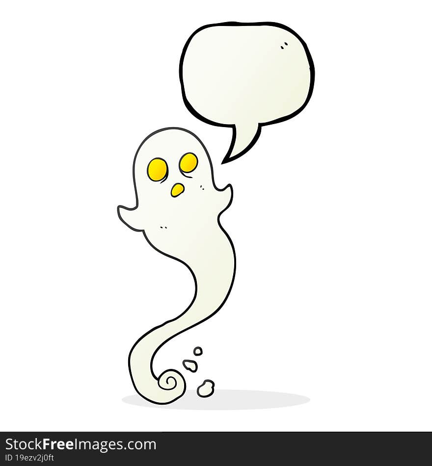 Speech Bubble Cartoon Halloween Ghost