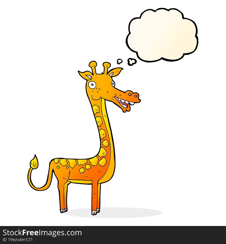 Cartoon Giraffe With Thought Bubble