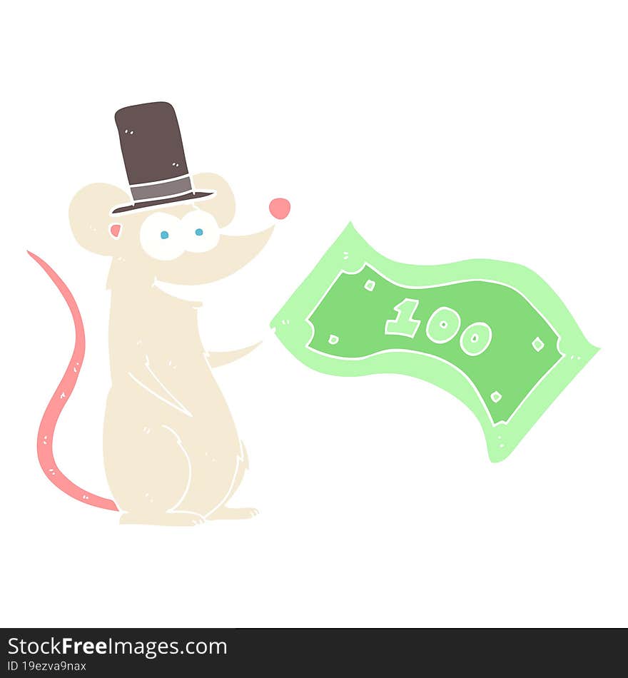 flat color illustration of rich mouse. flat color illustration of rich mouse