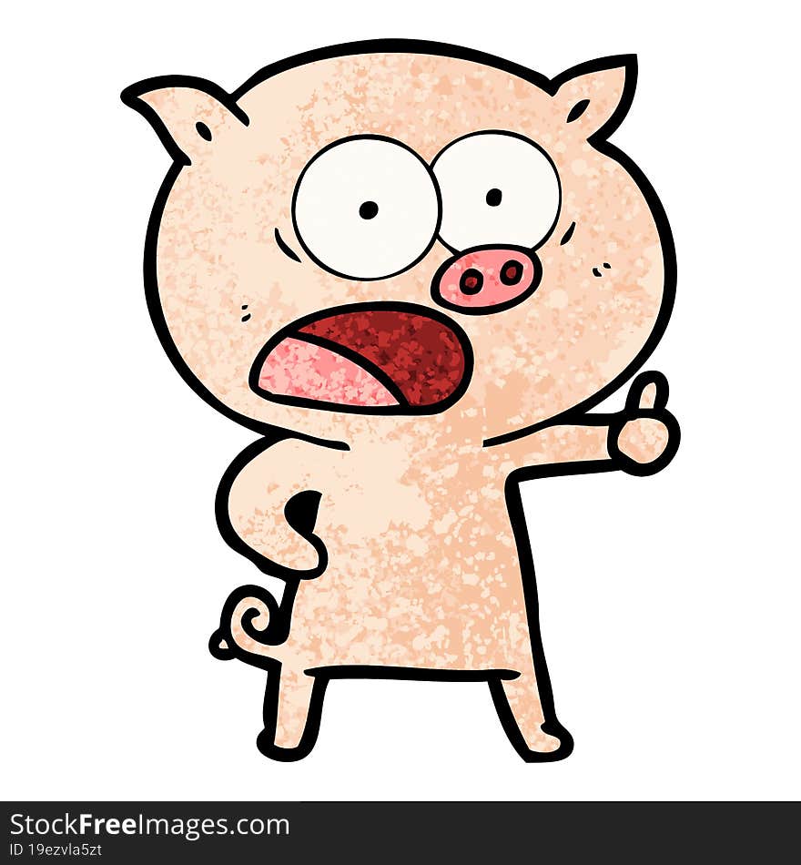 cartoon pig shouting. cartoon pig shouting