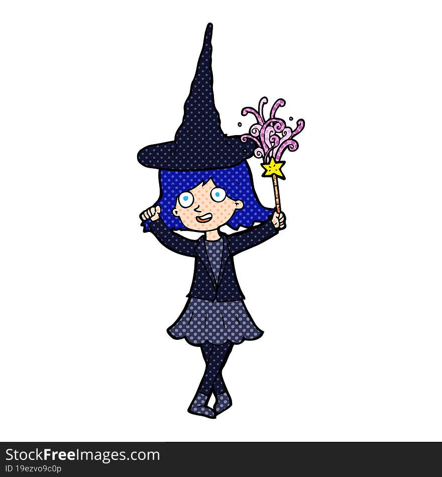 cartoon happy witch