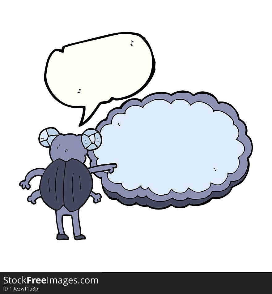 speech bubble cartoon pointing insect