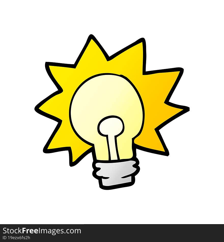 cartoon shining light bulb. cartoon shining light bulb