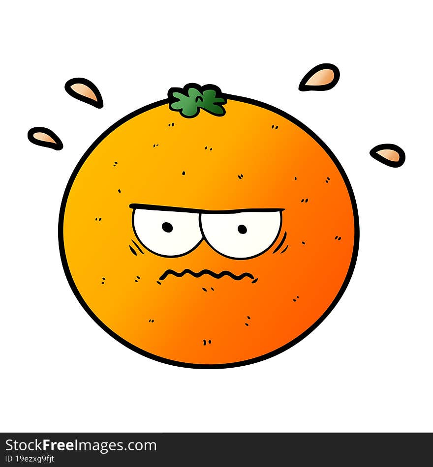 cartoon angry orange. cartoon angry orange