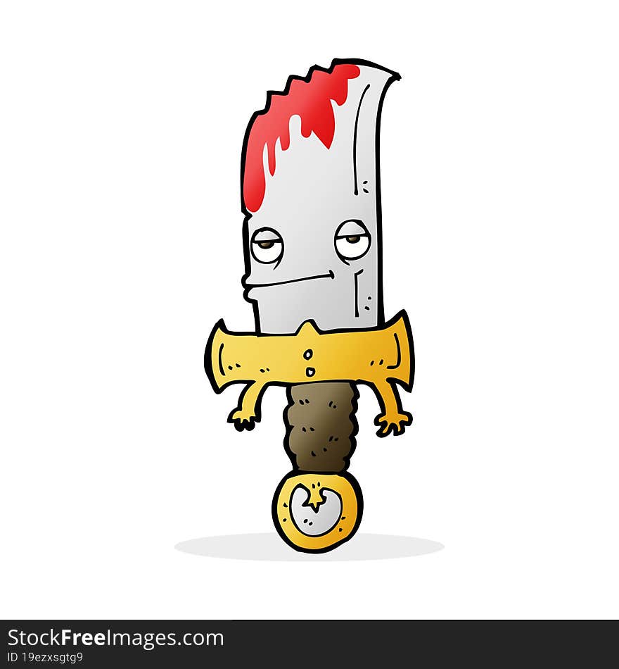 bloody knife cartoon character